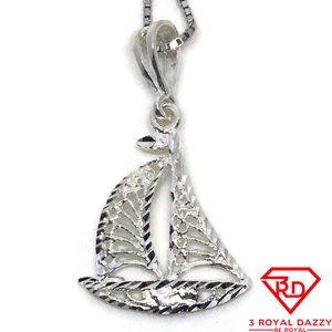 Sailing Sea boat 3D Pendant 925 Sterling Silver